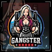 mascotte de filles de gangsters. création de logo esport vecteur