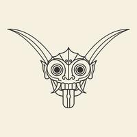 indonésie masque culture lignes ethniques traditionnelles création de logo, symbole graphique vectoriel icône illustration idée créative