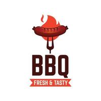 illustration vectorielle de saucisse barbecue logo vecteur