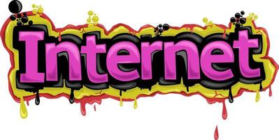 conception de graffitis d'écriture internet colorée