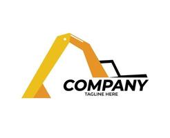 logo d'équipement lourd d'excavatrice pour la construction et l'immobilier vecteur