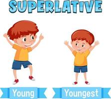 adjectifs superlatifs pour le mot jeune vecteur