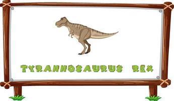 modèle de cadre avec dinosaures et texte tyrannosaurus rex design à l'intérieur vecteur