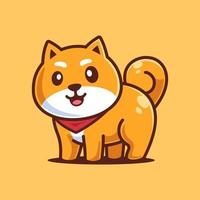 personnage de dessin animé shiba inu debout vecteur