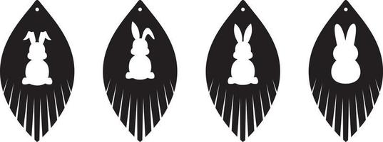 fichier de boucles d'oreilles à franges de lapin de pâques vecteur