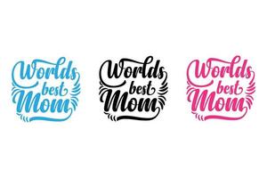 meilleur art de typographie de maman au monde pour t-shirt, logo, carte vecteur