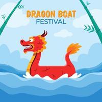 festivité du festival des bateaux dragons vecteur