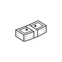 icône de contour de paquets d'argent flottants vecteur