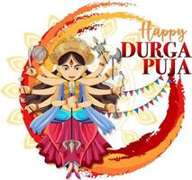 joyeux jour de l'événement durga puja vecteur