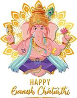 affiche de ganesh chaturthi heureux vecteur