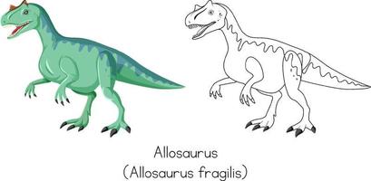 croquis de dinosaure d'allosaurus vecteur