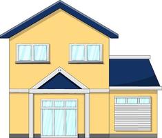 maison au toit bleu vecteur