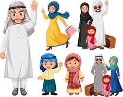 les arabes en famille vecteur