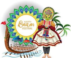 affiche du festival des récoltes hindou onam vecteur