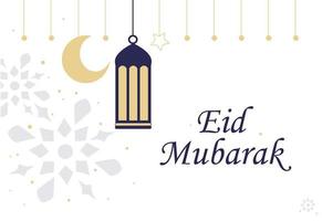 lanterne lune et étoile pour joyeux eid mubarak fond de célébration islamique vecteur