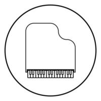 icône de piano à queue illustration vectorielle de couleur noire image simple vecteur
