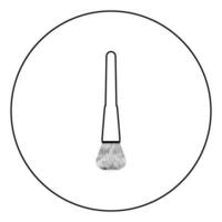 pinceaux de maquillage icône de brosse cosmétique en cercle contour rond illustration vectorielle de couleur noire image de style plat vecteur