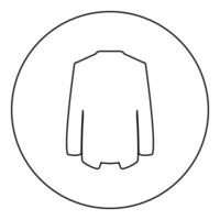 veste manteau icône en cercle rond couleur noir illustration vectorielle image contour ligne style fin vecteur