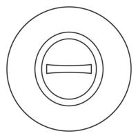 thêta capitale symbole grec lettre majuscule icône de police en cercle contour rond illustration vectorielle de couleur noire image de style plat