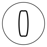 planche pour l'icône de sport de kiteboard dans l'illustration vectorielle de contour de cercle vecteur