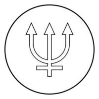 symbole de neptune icône illustration vectorielle de couleur noire image simple vecteur