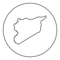 carte de la syrie icône couleur noire en cercle rond vecteur
