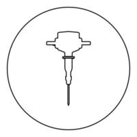 Marteau-piqueur icône couleur noire en cercle rond vecteur