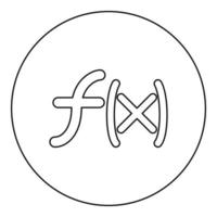 icône de fonction symbole couleur noire en cercle rond vecteur