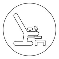chaise gynécologique icône couleur noire en cercle rond vecteur