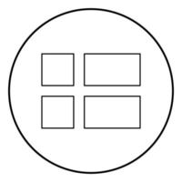 drapeau du danemark icône contour noir vecteur de couleur en cercle autour de l'image de style plat illustration