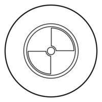 icône de bouclier viking contour vecteur de couleur noire en cercle autour de l'image de style plat illustration