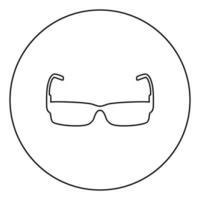 icône de lunettes de soleil en cercle contour rond illustration vectorielle de couleur noire image de style plat vecteur