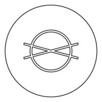 le nettoyage à sec est interdit vêtements symboles d'entretien concept de lavage icône de signe de blanchisserie en cercle contour rond illustration vectorielle de couleur noire image de style plat vecteur
