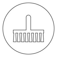 icône de symbole de brosse à balai en cercle contour rond illustration vectorielle de couleur noire image de style plat vecteur