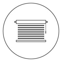 jalousie fenêtre en métal jalousie pour l'icône de persiennes de bureau en cercle contour rond illustration vectorielle de couleur noire image de style plat vecteur