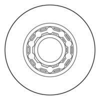 roulement avec balle dans l'icône de vue latérale en cercle contour rond illustration vectorielle de couleur noire image de style plat vecteur