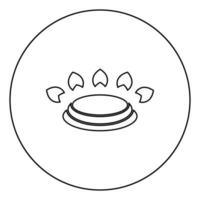 brûleur à gaz cuisinière type de symbole surfaces de cuisson signe ustensile destination panneau icône en cercle contour rond illustration vectorielle de couleur noire image de style plat vecteur