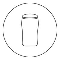 icône de produit cosmétique déodorant sec anti-transpirant en cercle contour rond illustration vectorielle de couleur noire image de style plat vecteur
