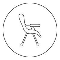 icône de chaise d'alimentation en cercle contour rond illustration vectorielle de couleur noire image de style plat vecteur