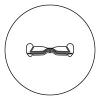 Contour de l'icône noire gyroboard dans l'image du cercle vecteur