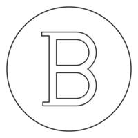 bêta symbole grec lettre majuscule icône de police majuscule en cercle contour rond illustration vectorielle de couleur noire image de style plat vecteur