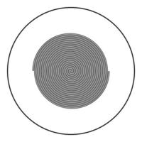L'icône en spirale de couleur noire en cercle rond vecteur