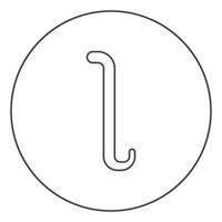 iota symbole grec petite lettre minuscule icône de police en cercle contour rond illustration vectorielle de couleur noire image de style plat