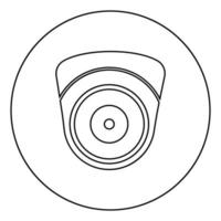 caméra vidéo caméscope sphérique suivi appareil de surveillance dispositif de surveillance cctv concept sécurisé icône en cercle contour rond illustration vectorielle de couleur noire image de style plat vecteur