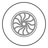 icône de bouclier viking contour vecteur de couleur noire en cercle autour de l'image de style plat illustration