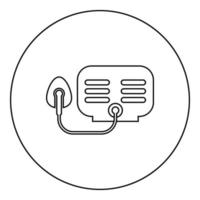 inhalateur nébuliseur icône d'équipement d'aérosol médical en cercle rond illustration vectorielle de couleur noire image de style de contour solide vecteur
