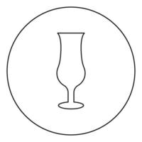 icône de verre à cocktail en cercle contour rond illustration vectorielle de couleur noire image de style plat vecteur