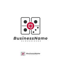 modèle vectoriel de logo de chat domino, concepts créatifs de conception de logo domino