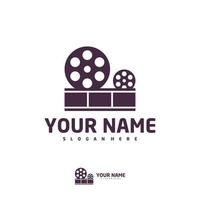 modèle vectoriel de logo de cinéma, concepts de conception de logo de cinéma de bande de film créatif