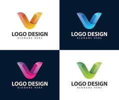 création de logo abstrait moderne lettre v 3d vecteur